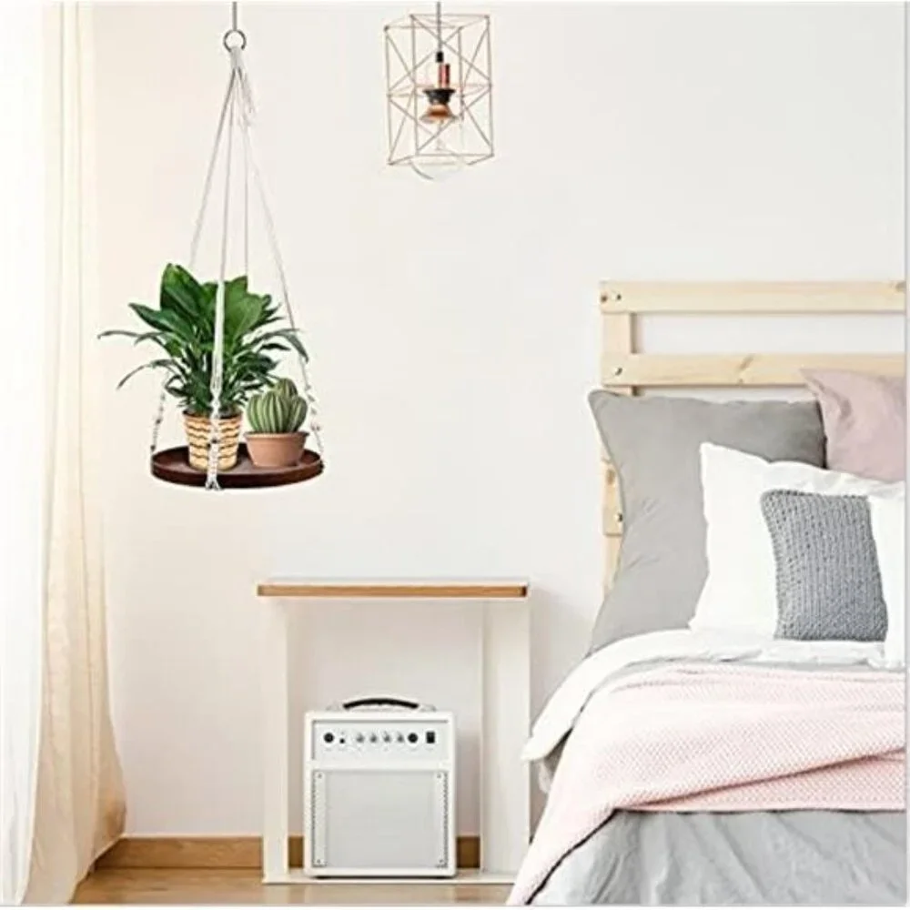 Macrame Plant Hanger - 2 Set Indoor Hanging Planter Shelf - Hanging Planter Rack